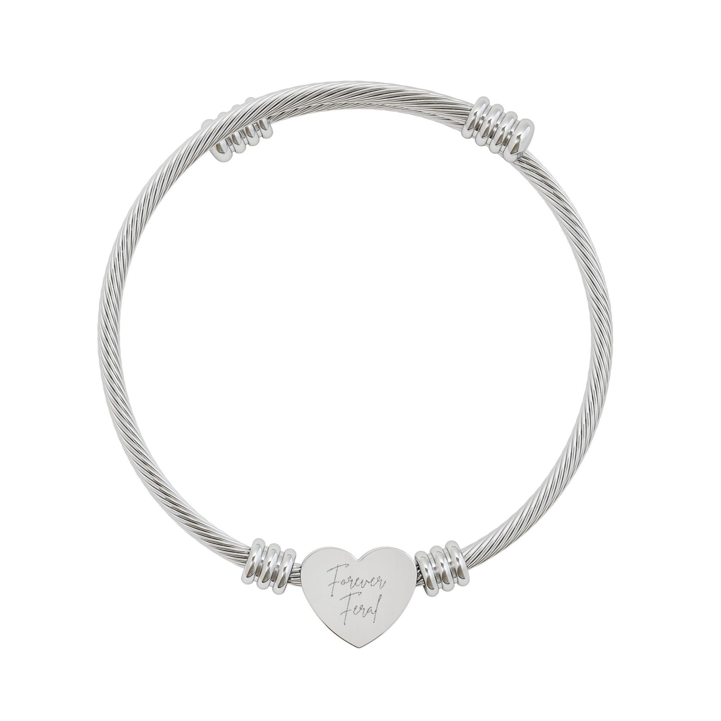 Engravable Heart Cuff Bracelet —Forever Feral