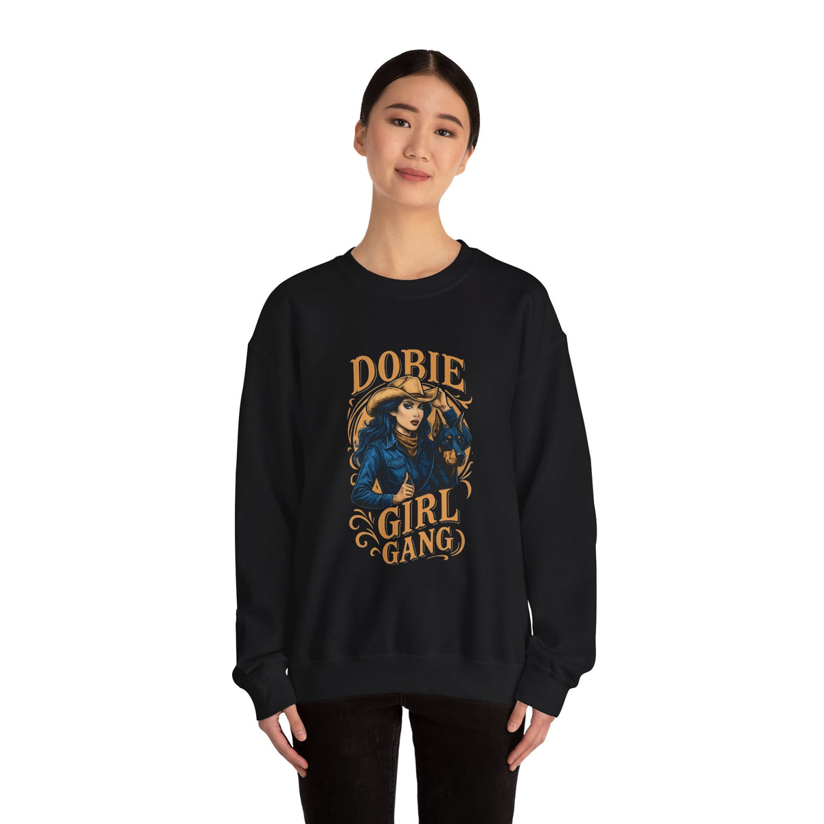 Dobie Girl Gang Sweatshirt | Cowgirl Illustration, Retro Western Typography