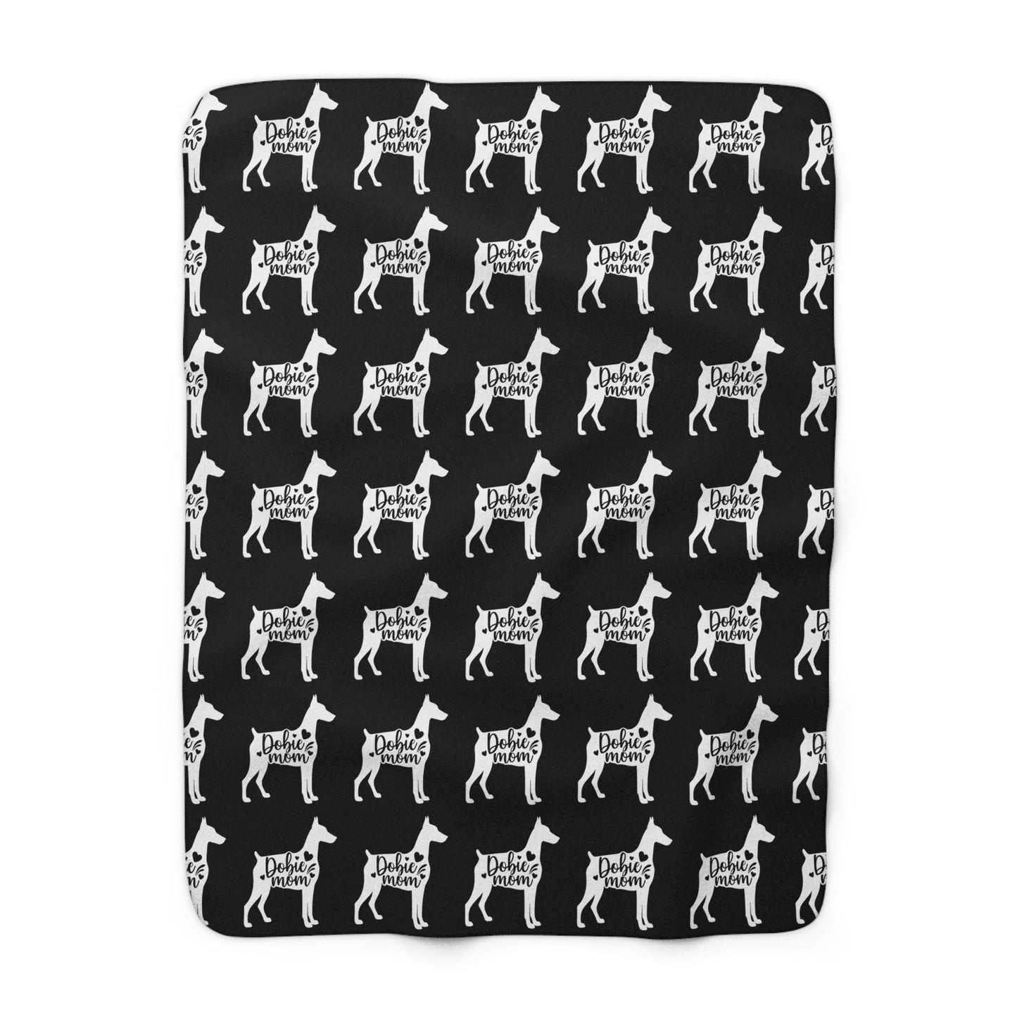 Doberman Mom Sherpa Fleece Blanket