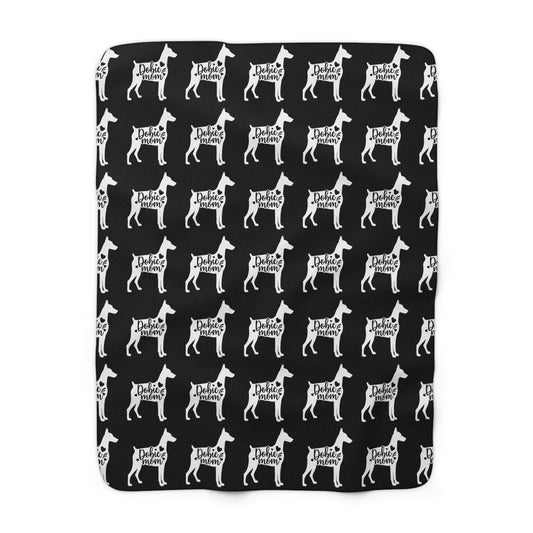 Doberman Mom Sherpa Fleece Blanket