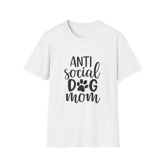 Anti Social Dog Mom T-Shirt | Dog Paw Script Tee