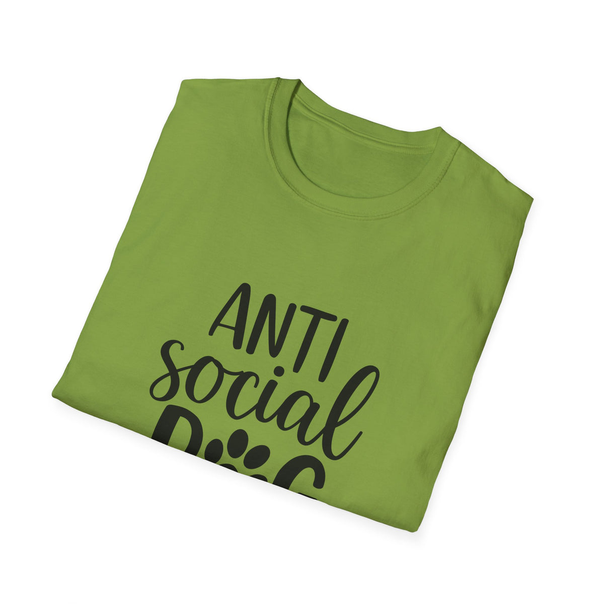 Anti Social Dog Mom T-Shirt | Dog Paw Script Tee