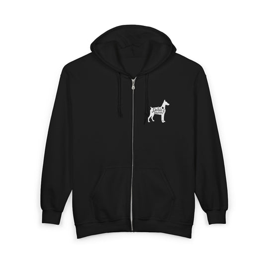 Doberman Mom Embroidered Hoodie — Doberman Lover Zip-Up Sweatshirt