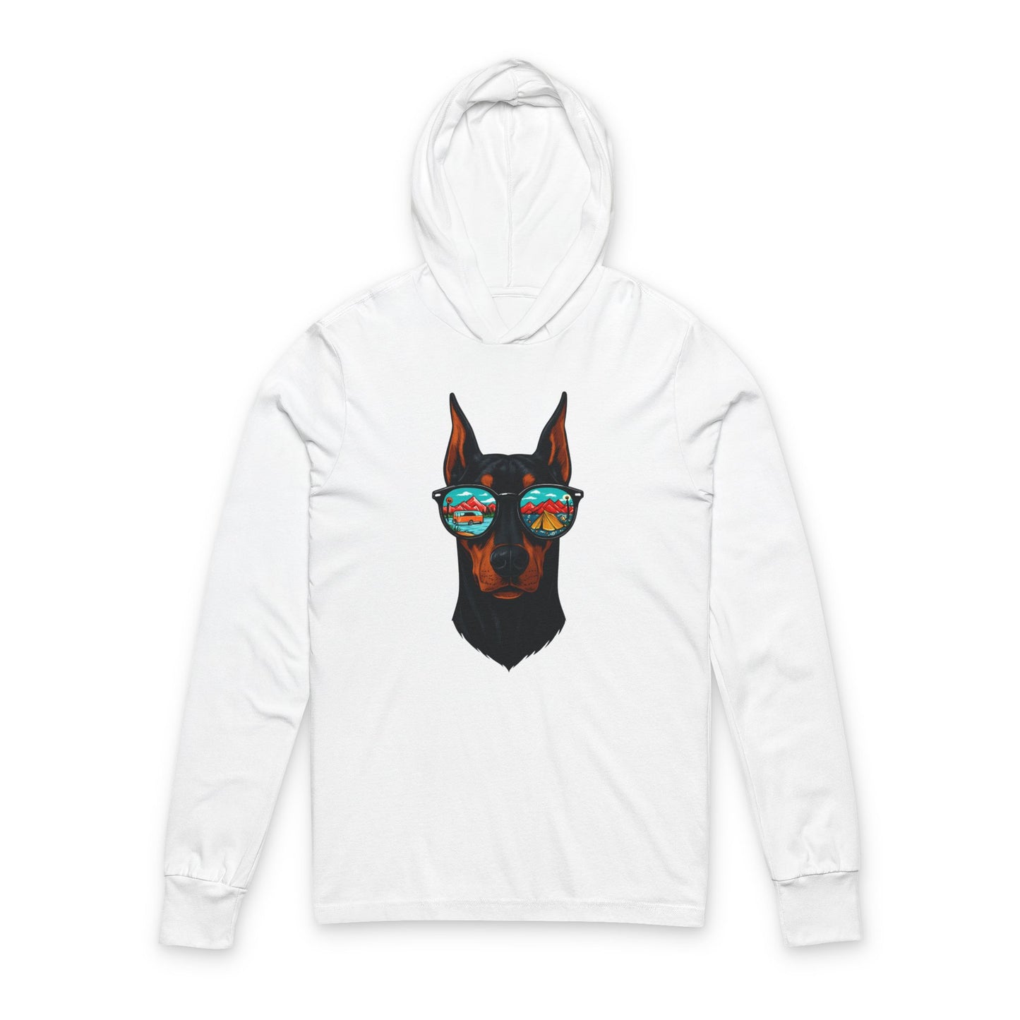 Doberman Sunglasses Camping Graphic Tee