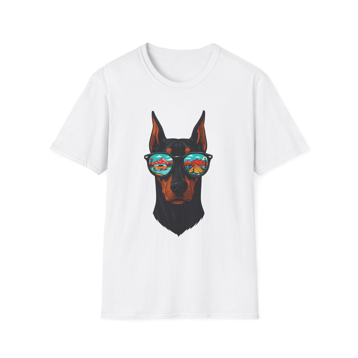 Doberman with Sunglasses T-Shirt | Doberman Art, Summer Vibes