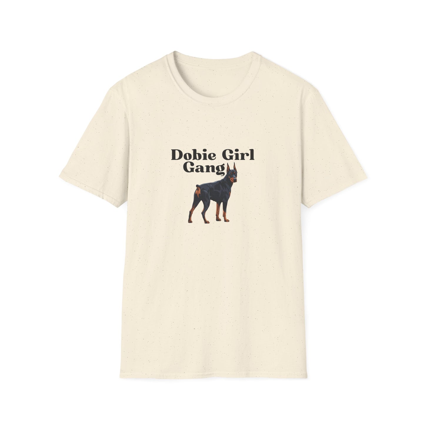 Unisex T-Shirt - Dobie Girl Gang with Black and Rust Doberman Design