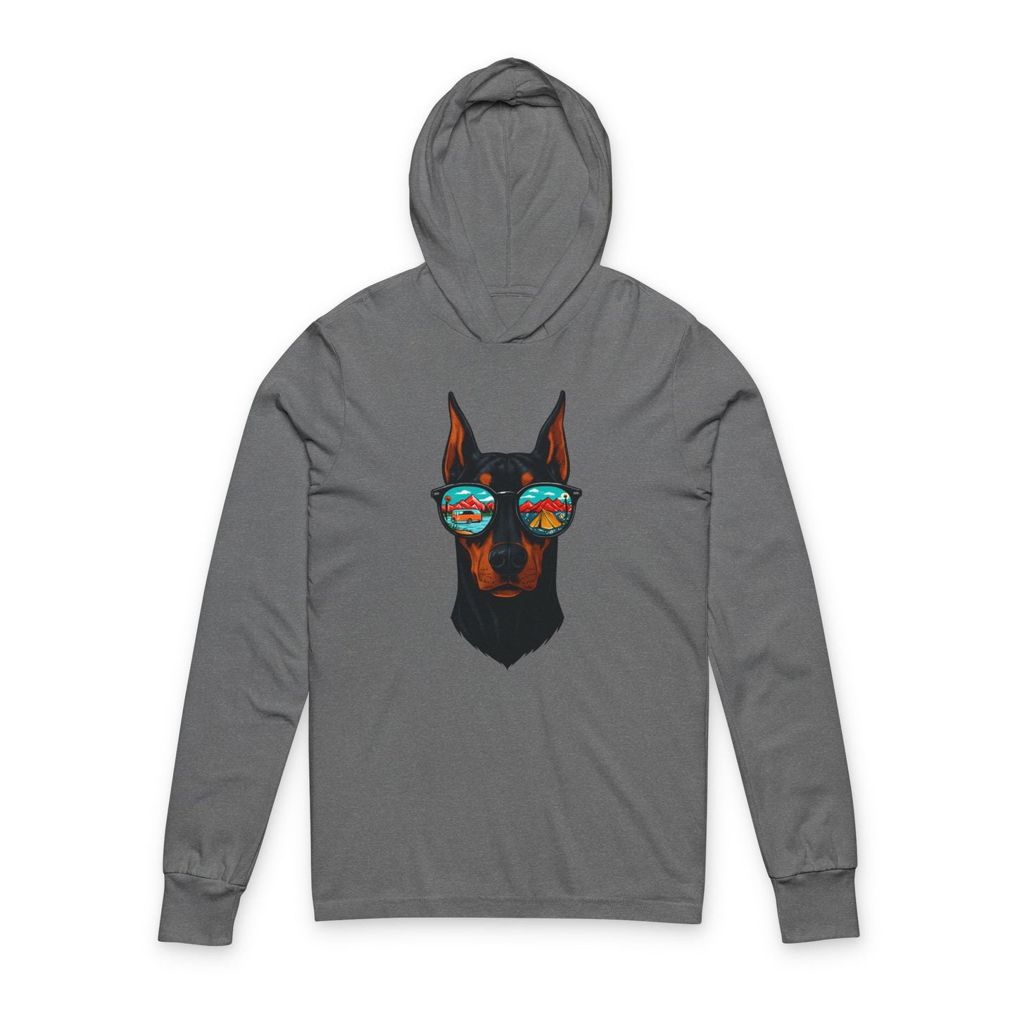 Doberman Sunglasses Camping Graphic Tee