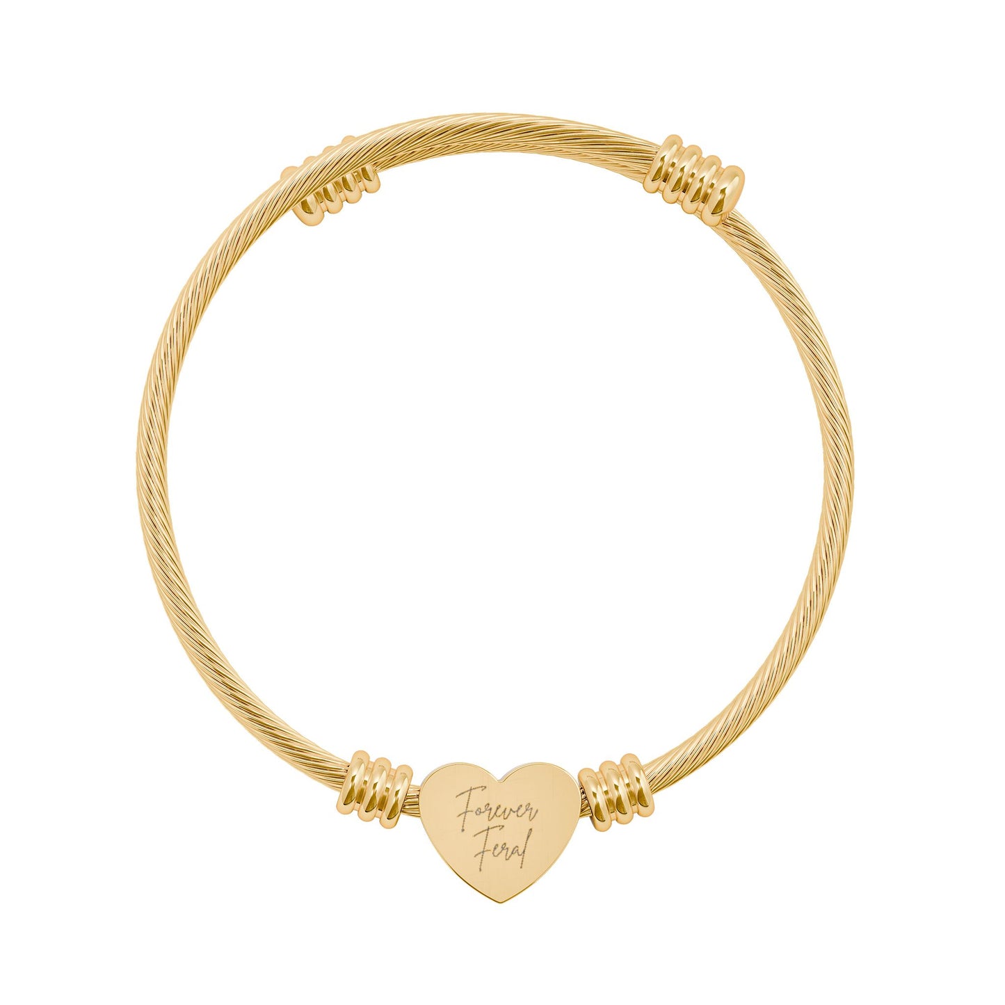 Engravable Heart Cuff Bracelet —Forever Feral