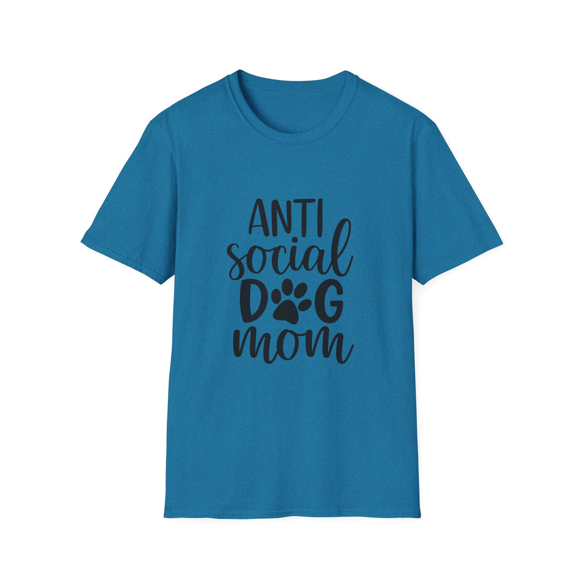 Anti Social Dog Mom T-Shirt | Dog Paw Script Tee