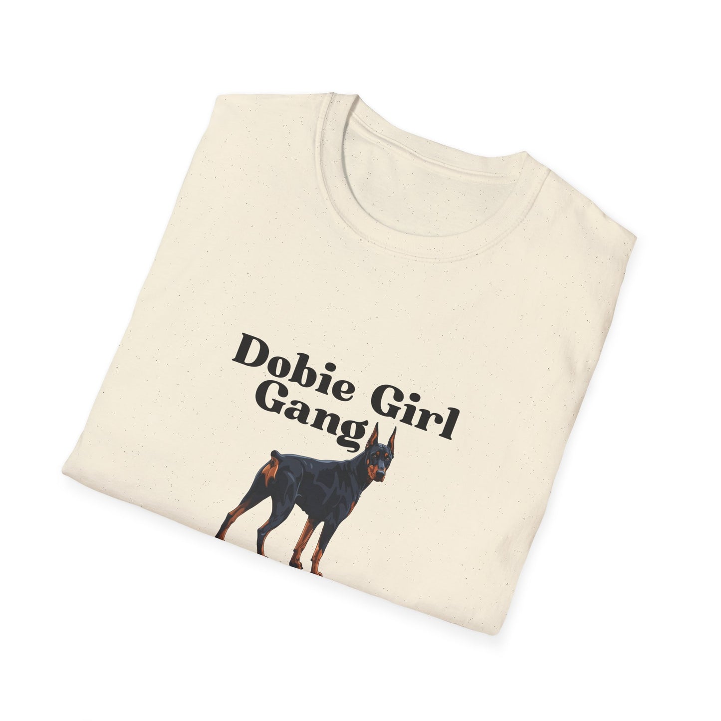 Unisex T-Shirt - Dobie Girl Gang with Black and Rust Doberman Design