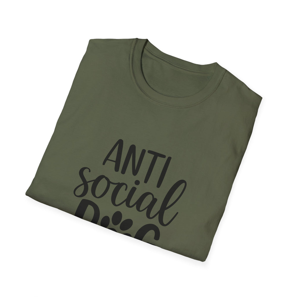 Anti Social Dog Mom T-Shirt | Dog Paw Script Tee
