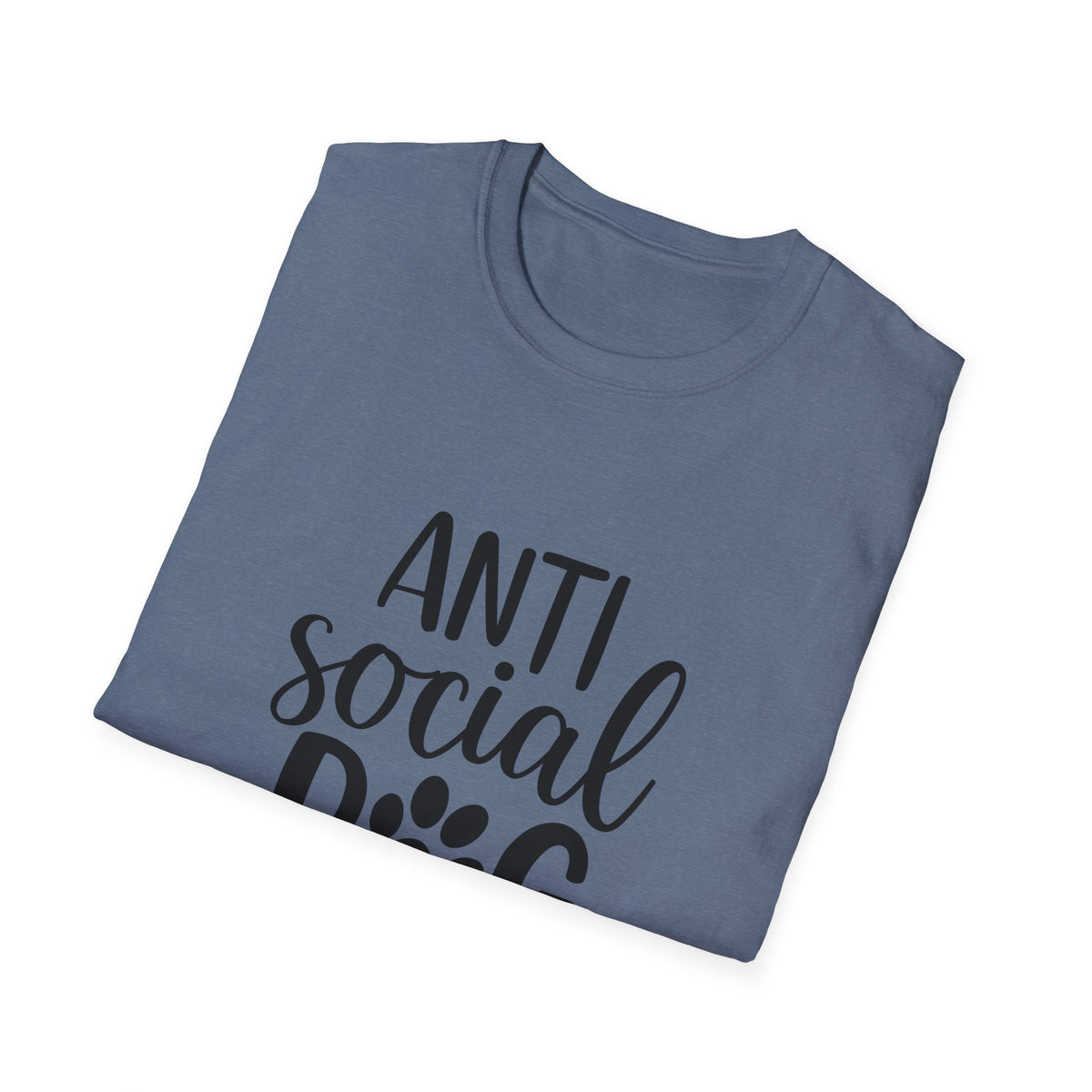 Anti Social Dog Mom T-Shirt | Dog Paw Script Tee