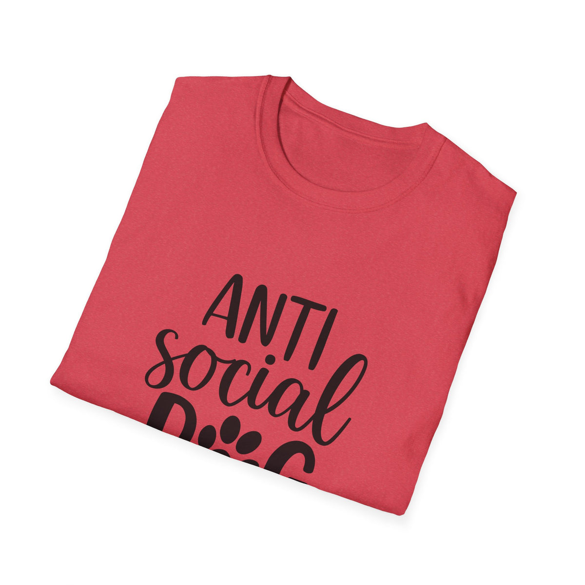 Anti Social Dog Mom T-Shirt | Dog Paw Script Tee
