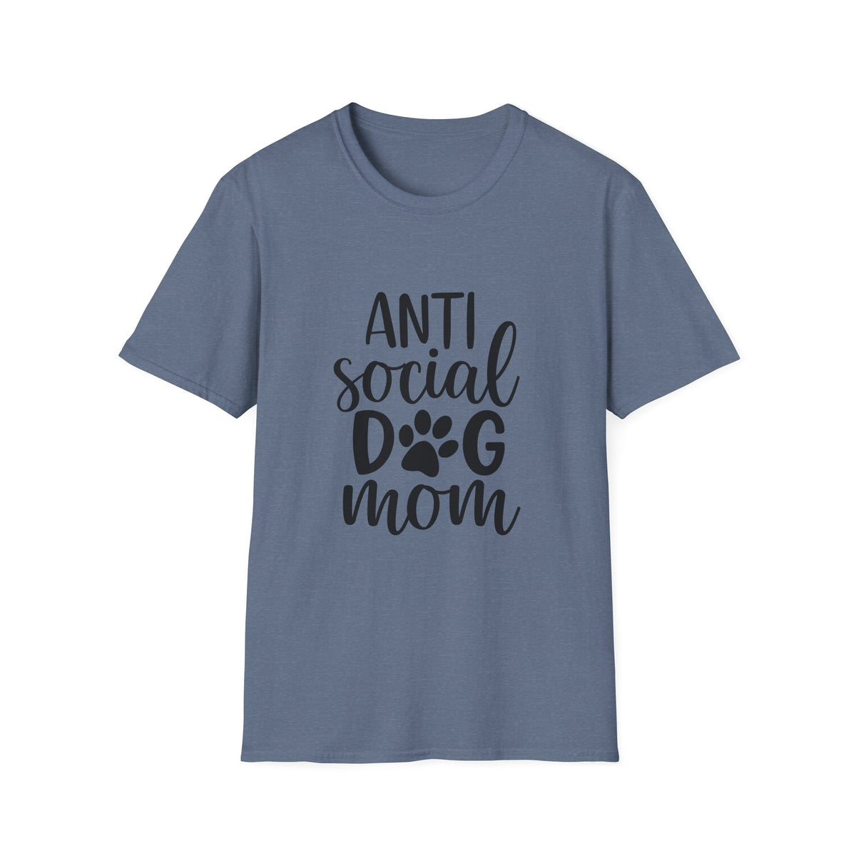 Anti Social Dog Mom T-Shirt | Dog Paw Script Tee